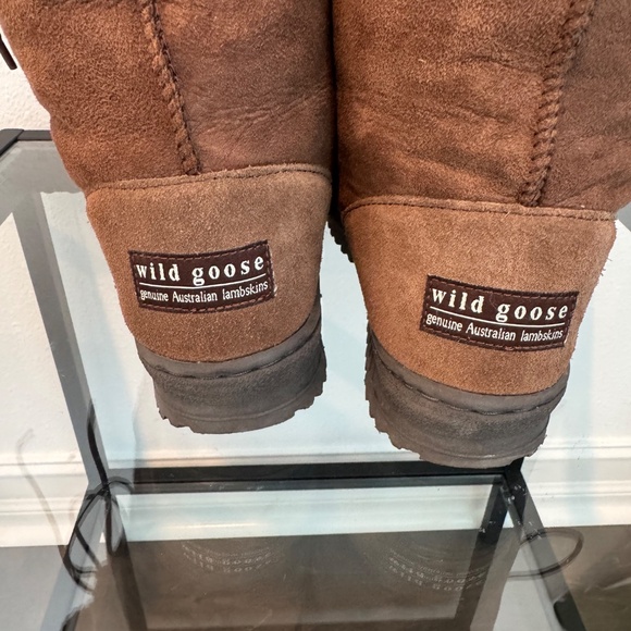 UGG Wild Goose Premium Lace Boot Chestnut Leather Sheepskin Womens 7 Mens 6 NWOB - Picture 4 of 16